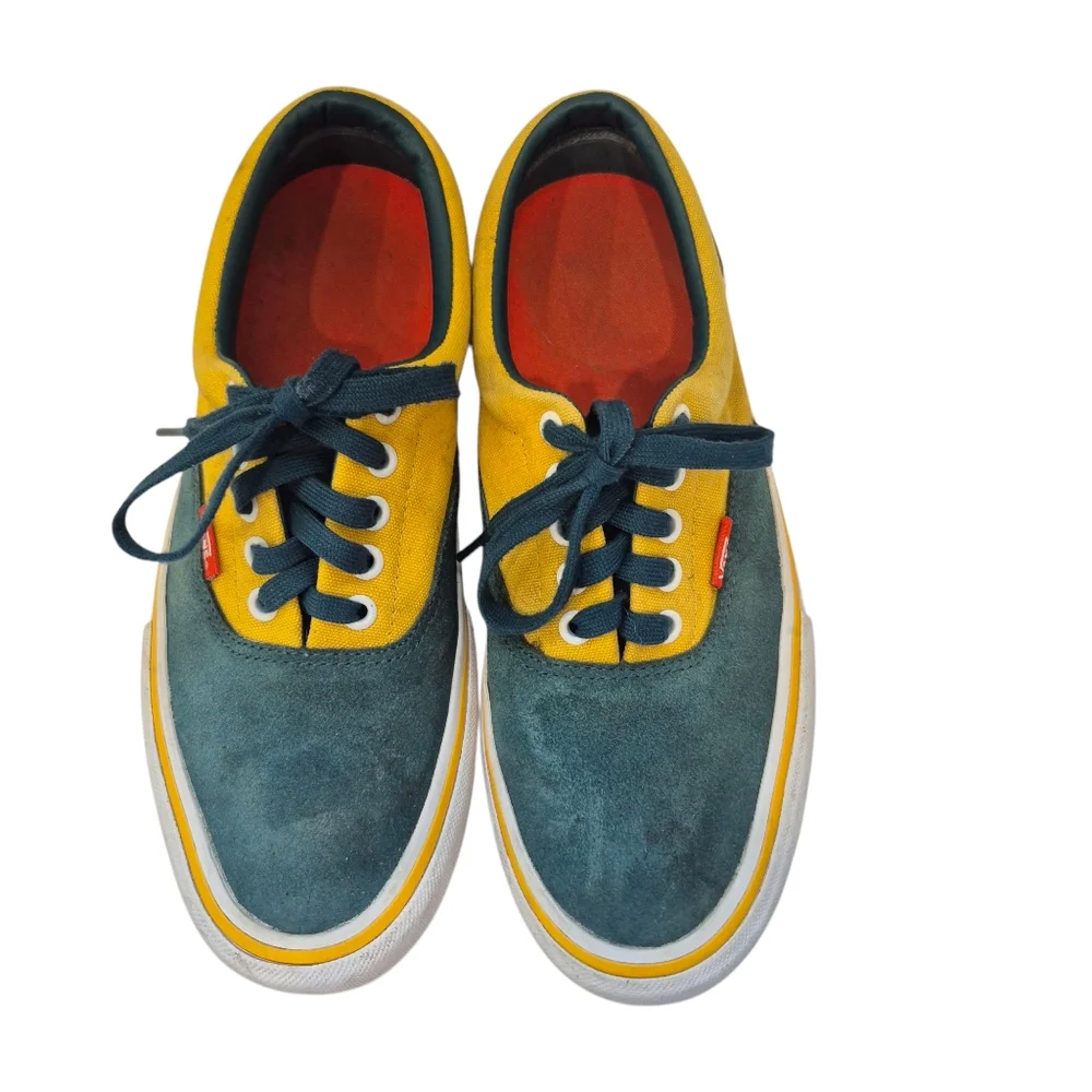 Vans Era Pro Sneaker in Prime Atlantic Gold Green Suede Lace Up Shoes Size 8